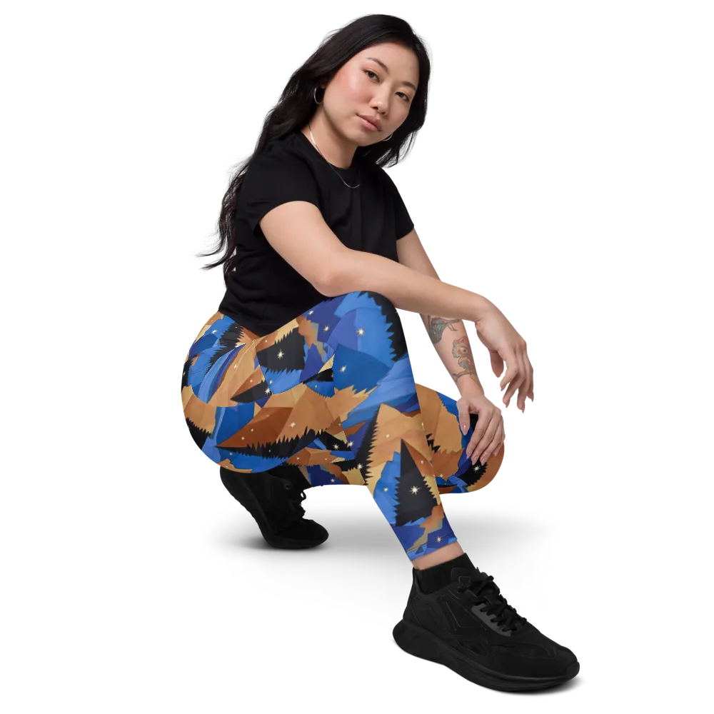 Midnight Alpine on Leggings with Pockets — Right Front