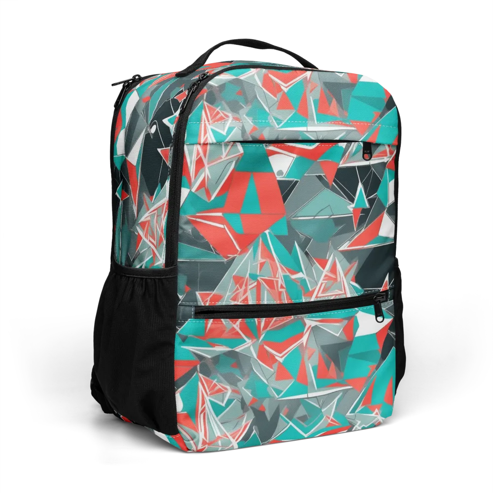 Coral Geometry on Utility Backpack — Right Front
