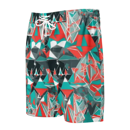 Coral Geometry on a Men's Board Shorts