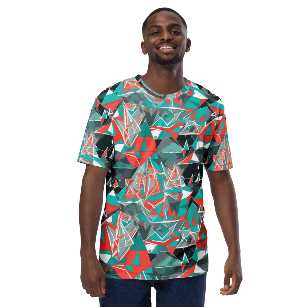 Coral Geometry on Men's Crew Neck T-Shirt — Front