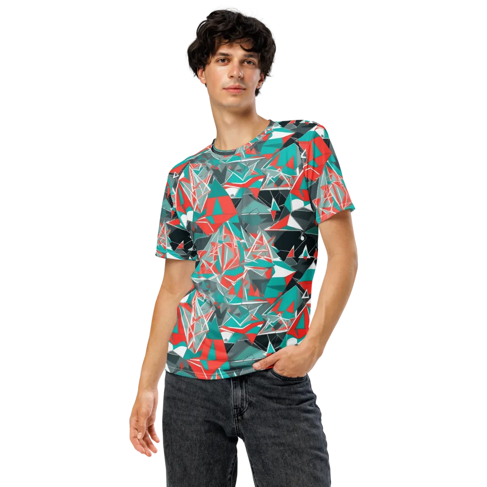 Coral Geometry on Men's Crew Neck T-Shirt — Front