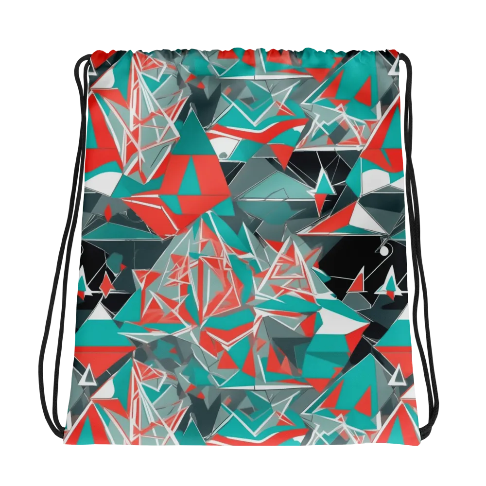 Coral Geometry on Drawstring Bag — Photo