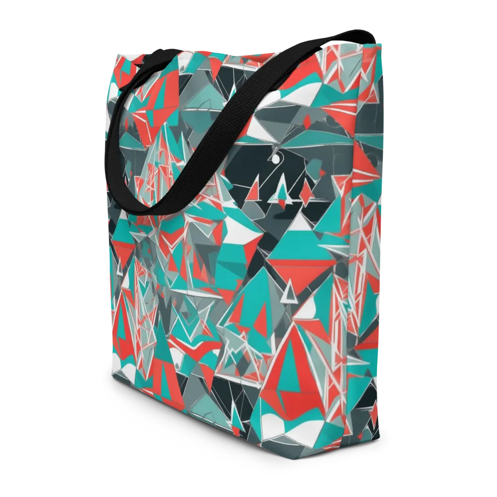 Coral Geometry on Large Tote Bag W/ Pocket — Front