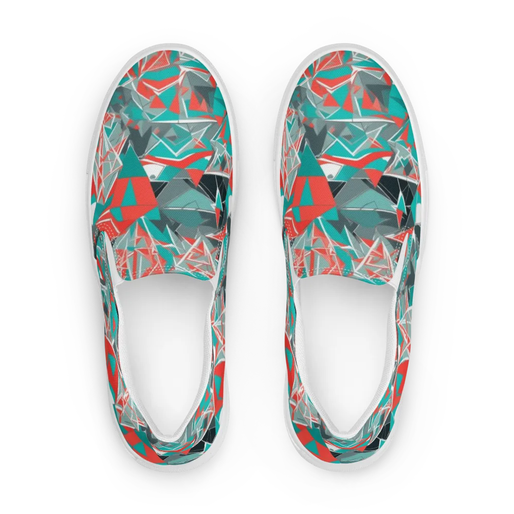 Coral Geometry on Women's Slip-On Canvas Shoes — Front