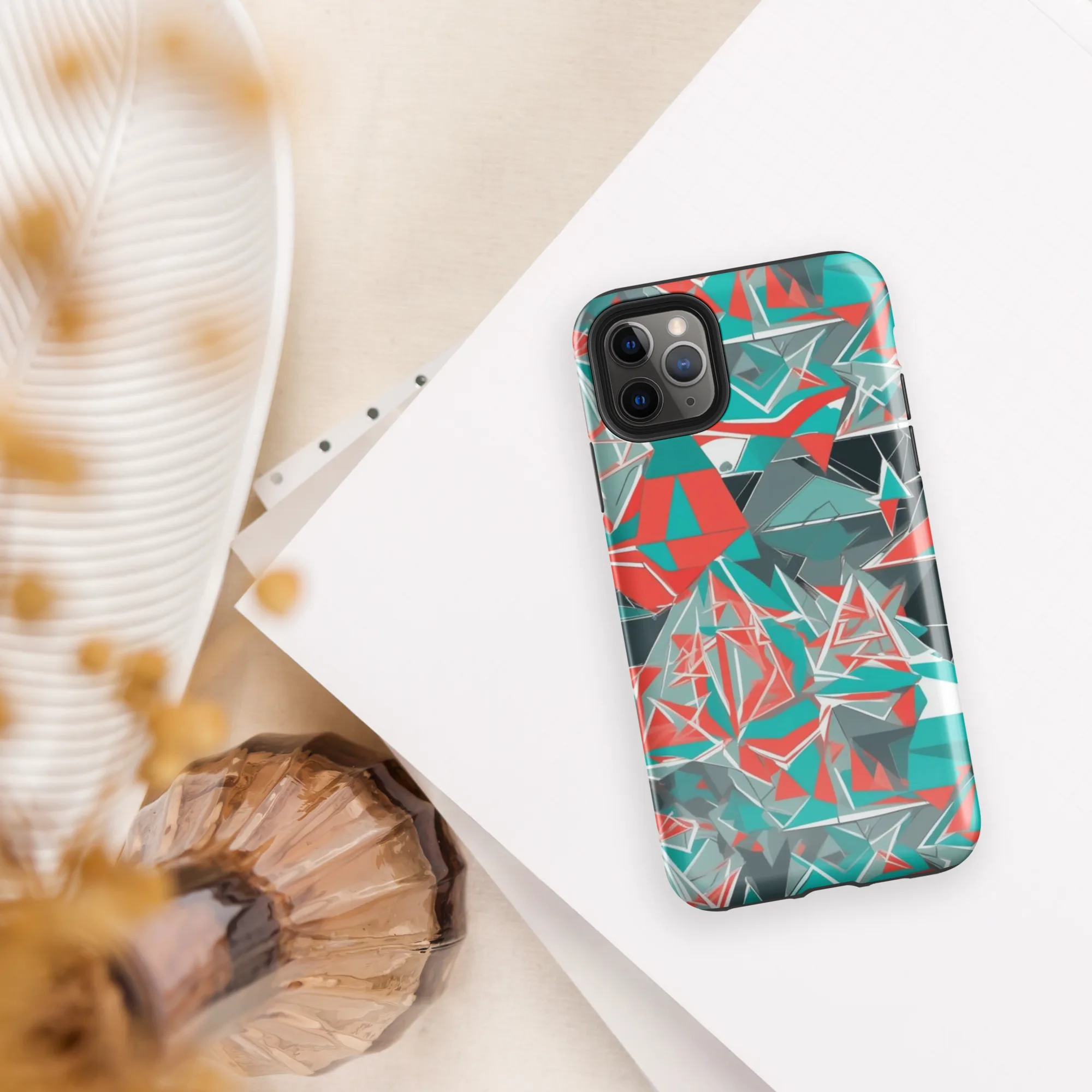 Coral Geometry on Tough Case for iPhone® — Front