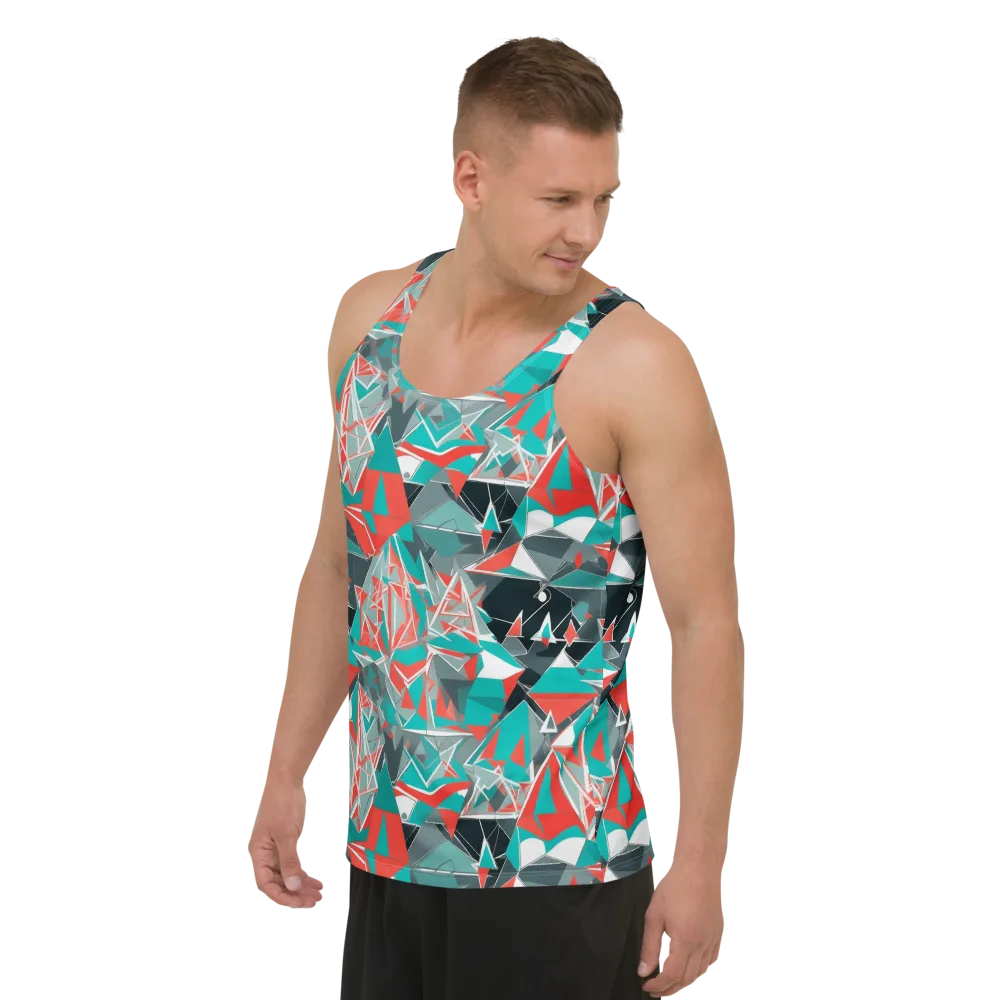 Coral Geometry on Men's Tank Top — Left Front