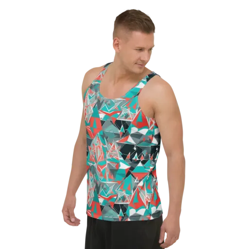 Coral Geometry on a Men's Tank Top