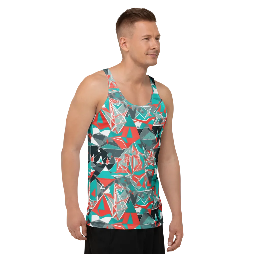 Coral Geometry on Men's Tank Top — Right Front