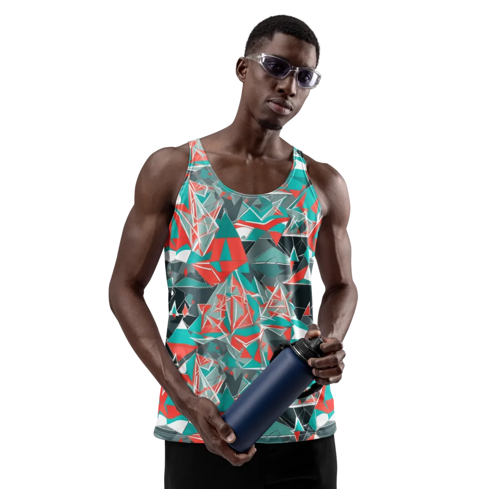 Coral Geometry on Men's Tank Top — Front