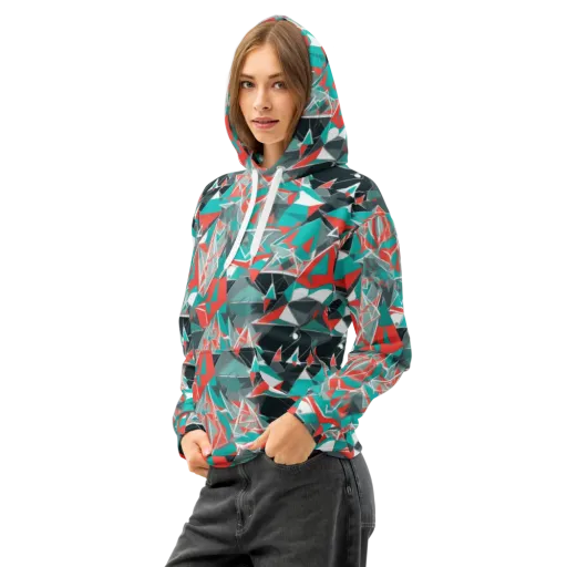 Coral Geometry on a Cotton Hoodie