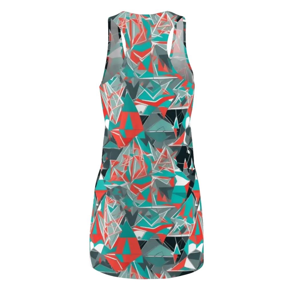 Coral Geometry on Racerback Dress — Back