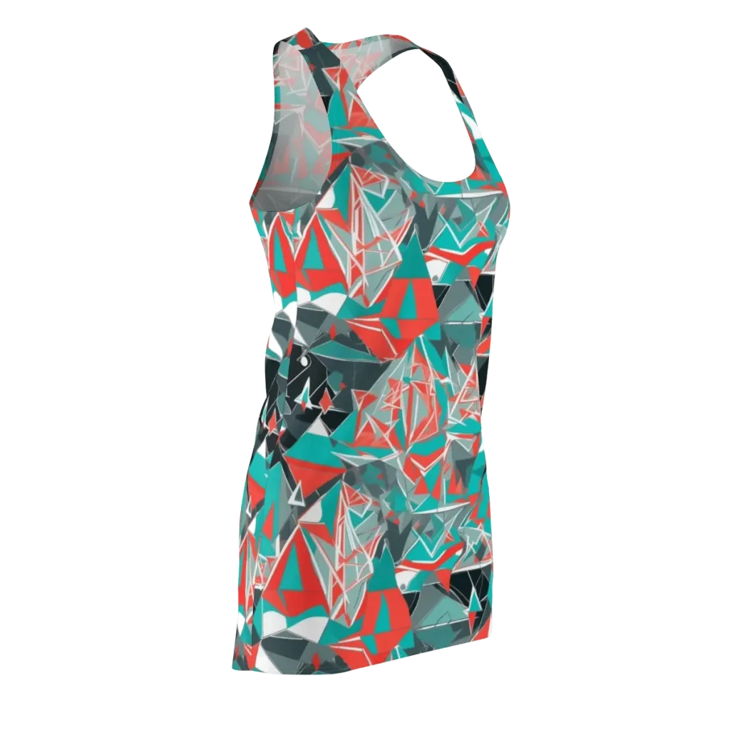 Coral Geometry on Racerback Dress — Front Side