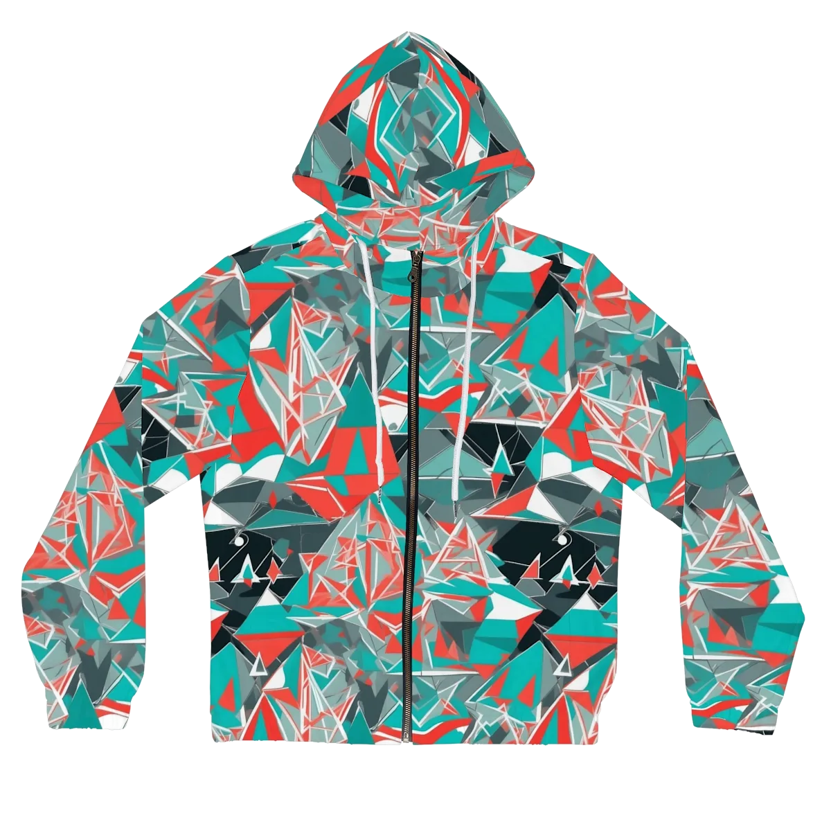 Coral Geometry on Women's Full-Zip Hoodie — Front