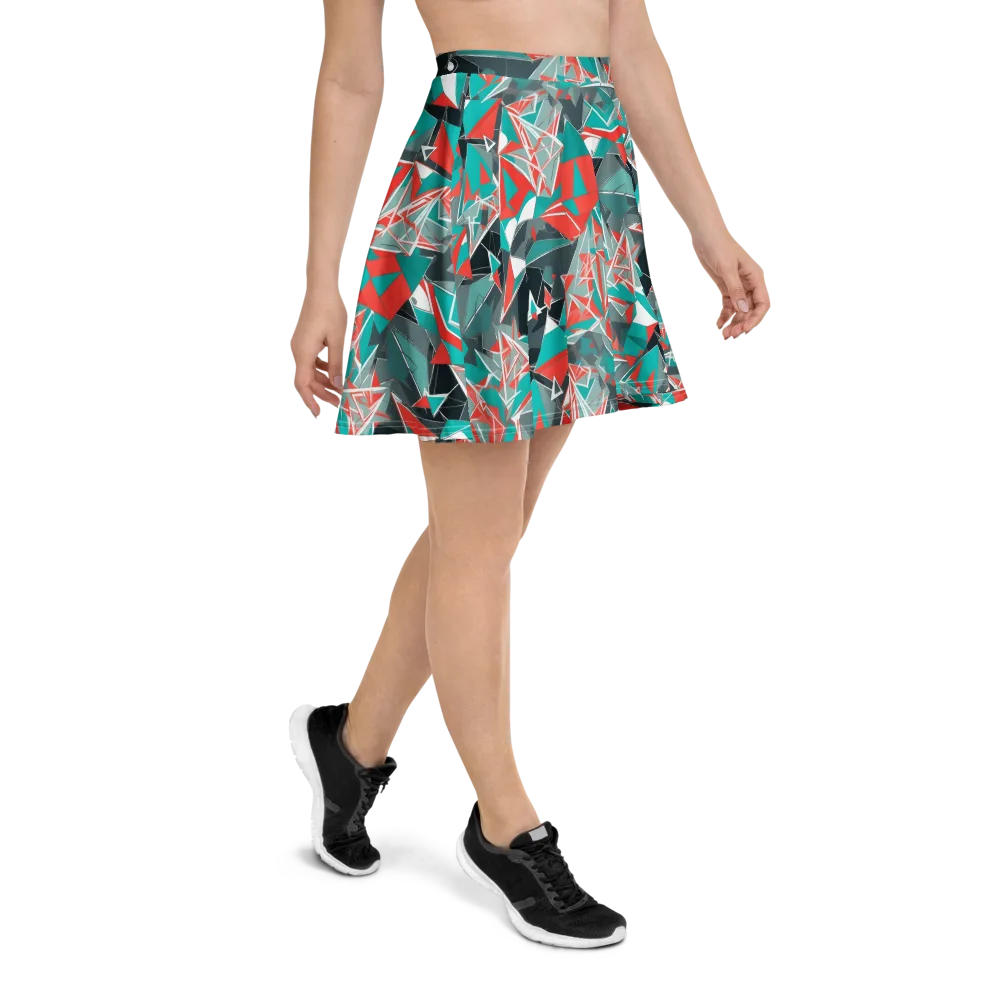 Coral Geometry on Skater Skirt — Right