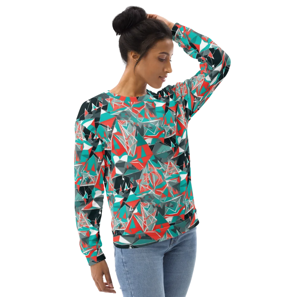 Coral Geometry on Sweatshirt — Right Front