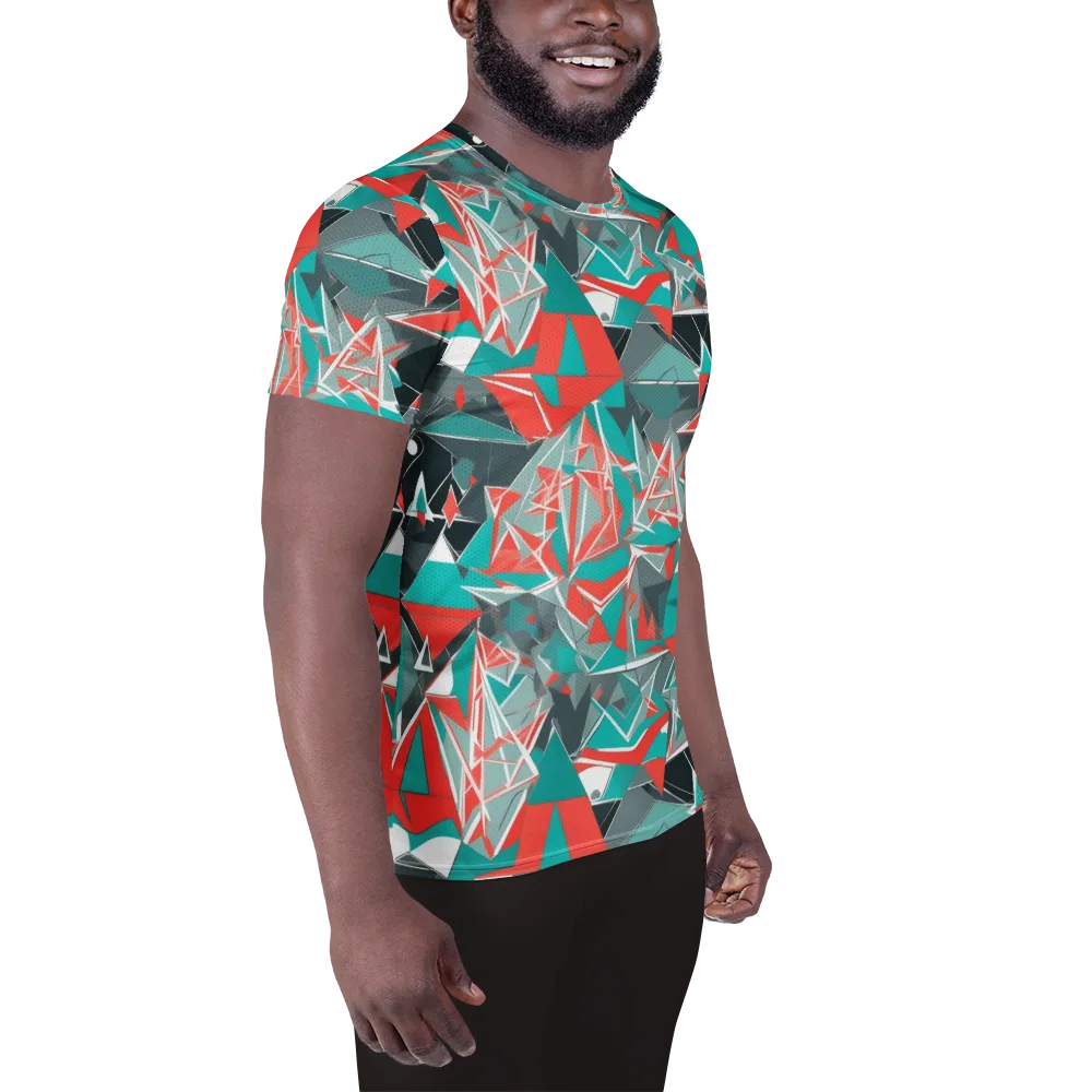 Coral Geometry on Men's Athletic T-Shirt — Right