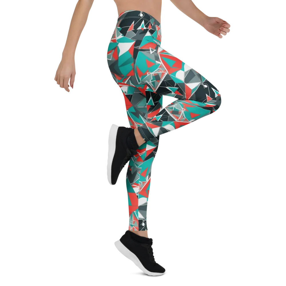 Coral Geometry on Leggings — Right