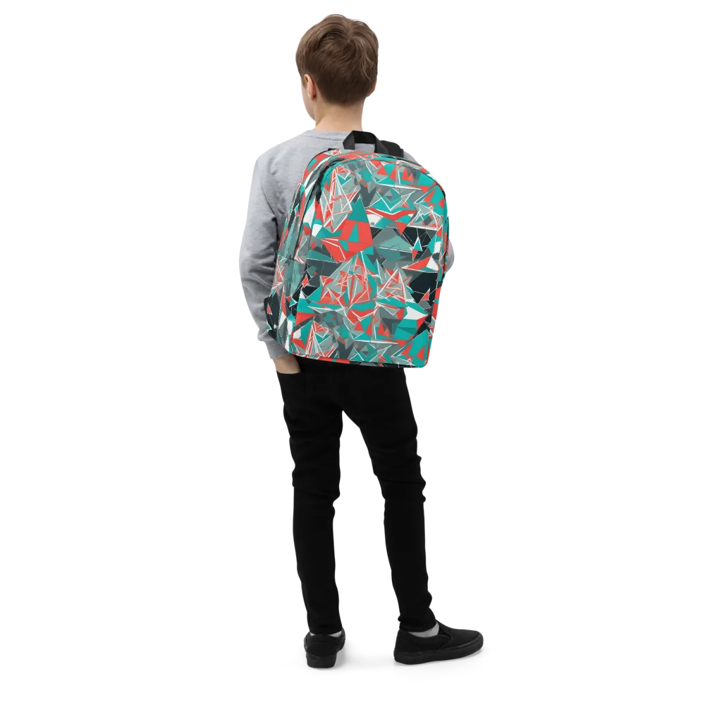 Coral Geometry on Minimalist Backpack — Right Front