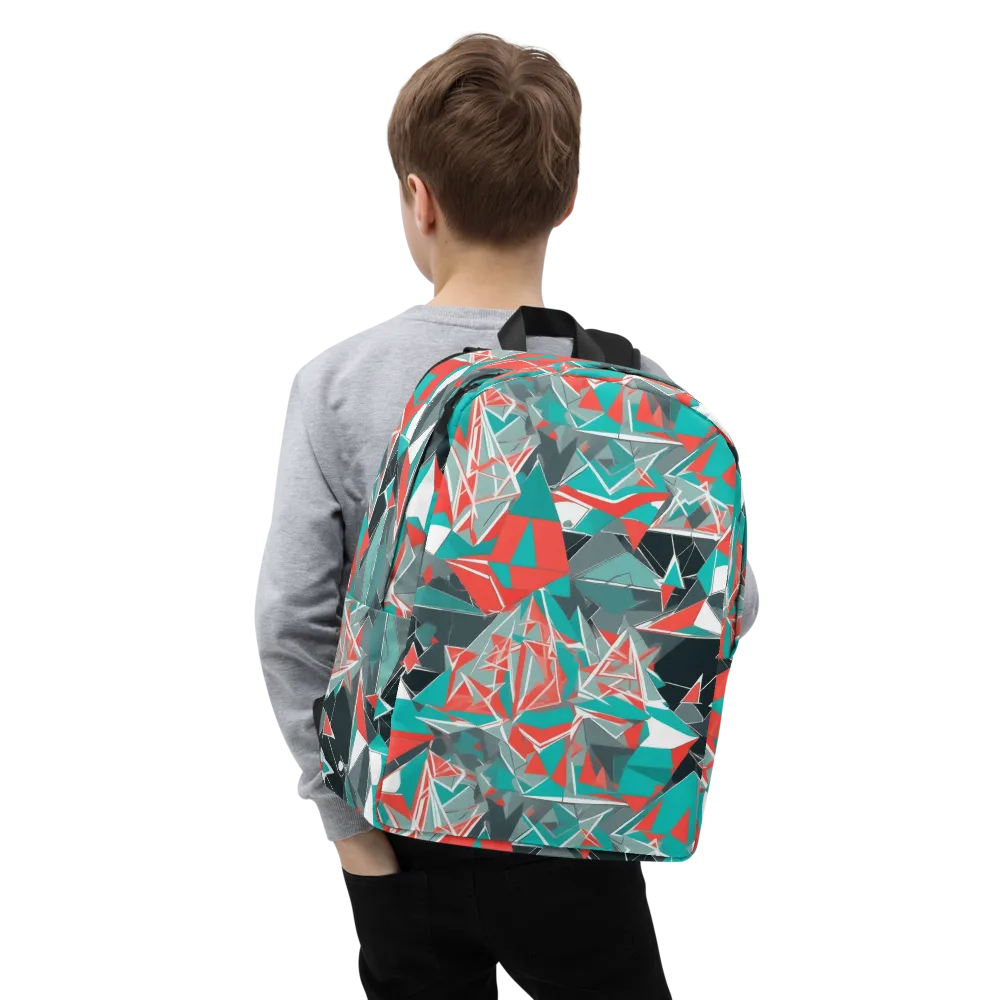 Coral Geometry on Minimalist Backpack — Zoomed-in