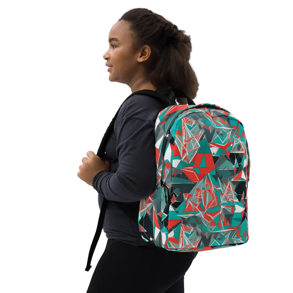 Coral Geometry on Minimalist Backpack — Right Front