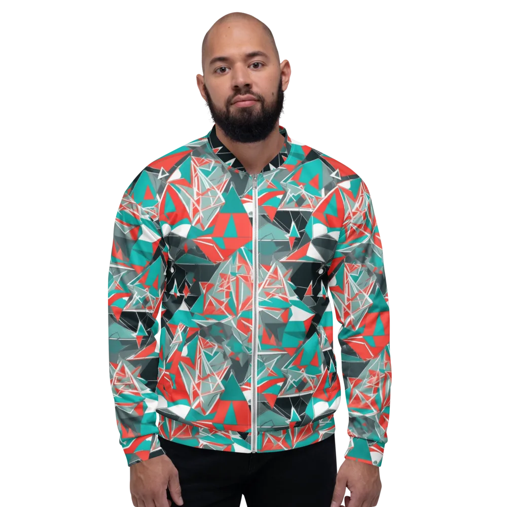 Coral Geometry on Bomber Jacket — Front