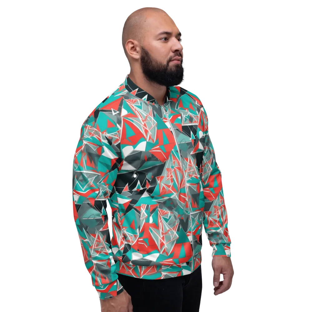 Coral Geometry on Bomber Jacket — Right