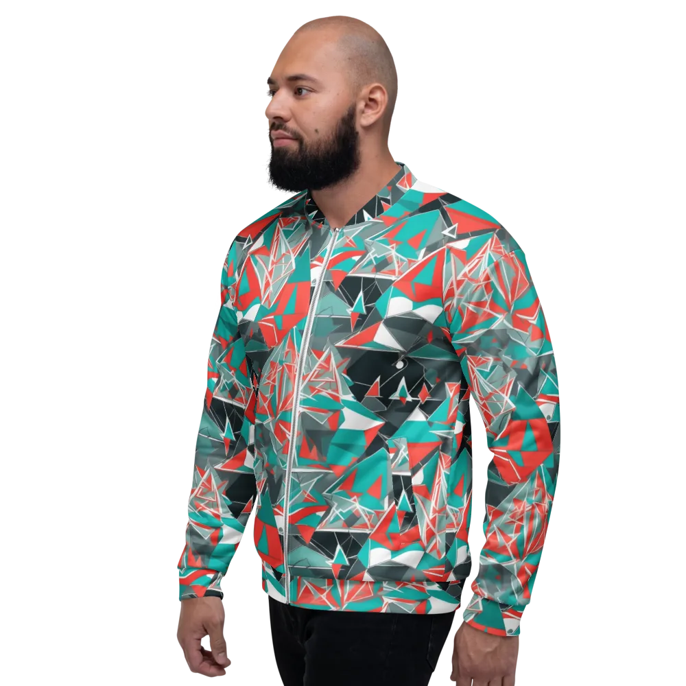 Coral Geometry on Bomber Jacket — Left