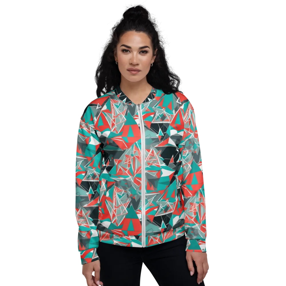 Coral Geometry on Bomber Jacket — Front