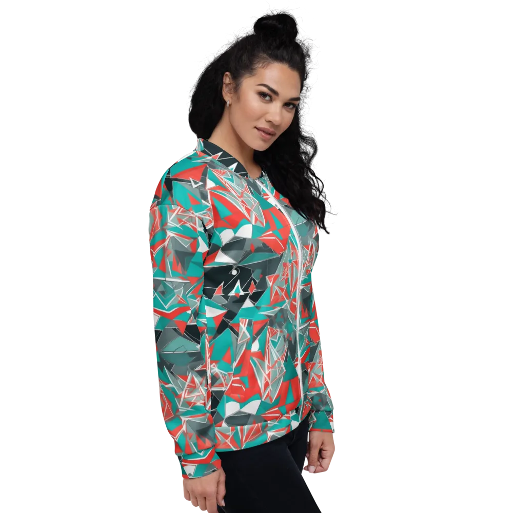 Coral Geometry on Bomber Jacket — Right