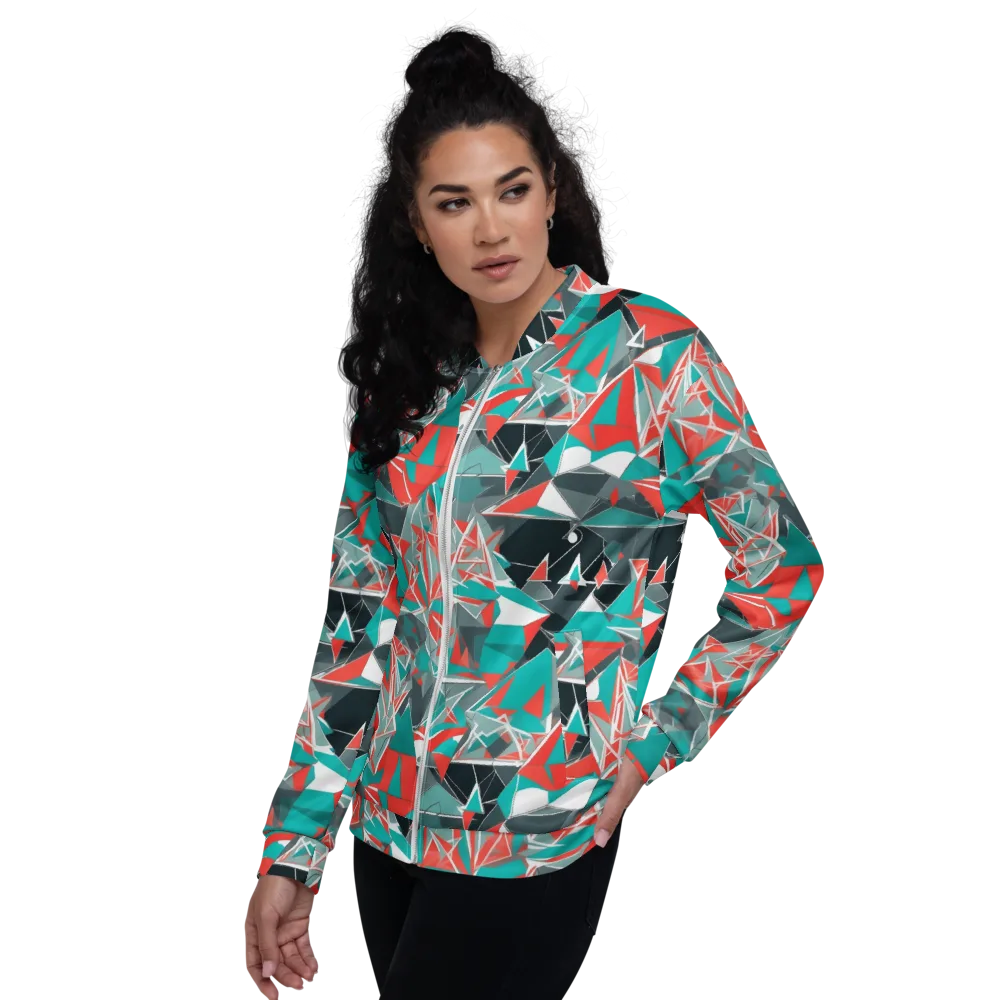 Coral Geometry on Bomber Jacket — Left