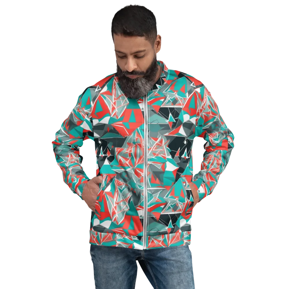 Coral Geometry on Bomber Jacket — Front