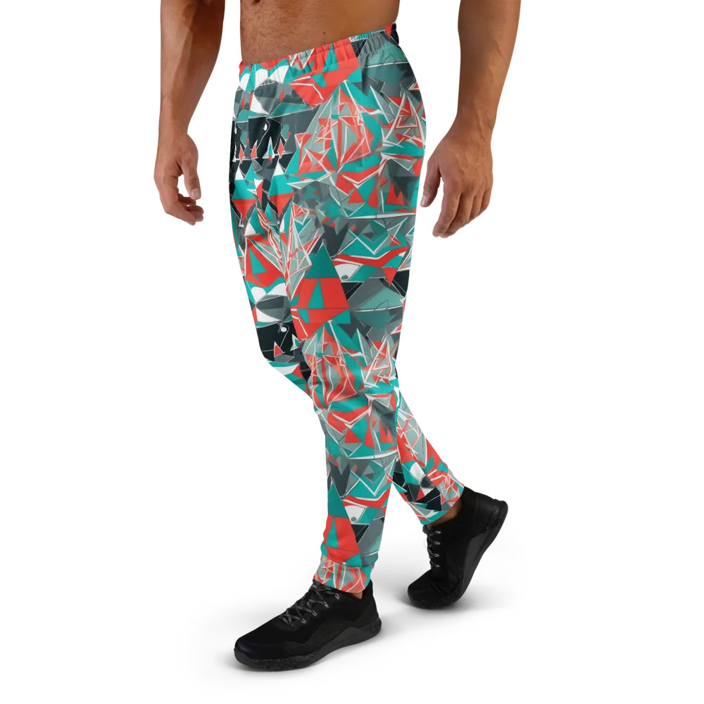 Coral Geometry on Men's Joggers — Left