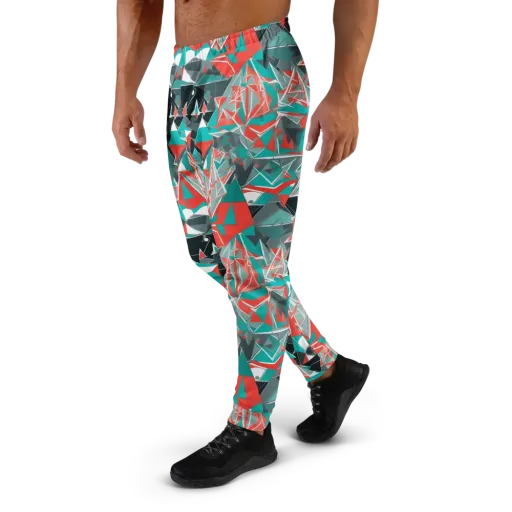 Coral Geometry on a Men's Joggers