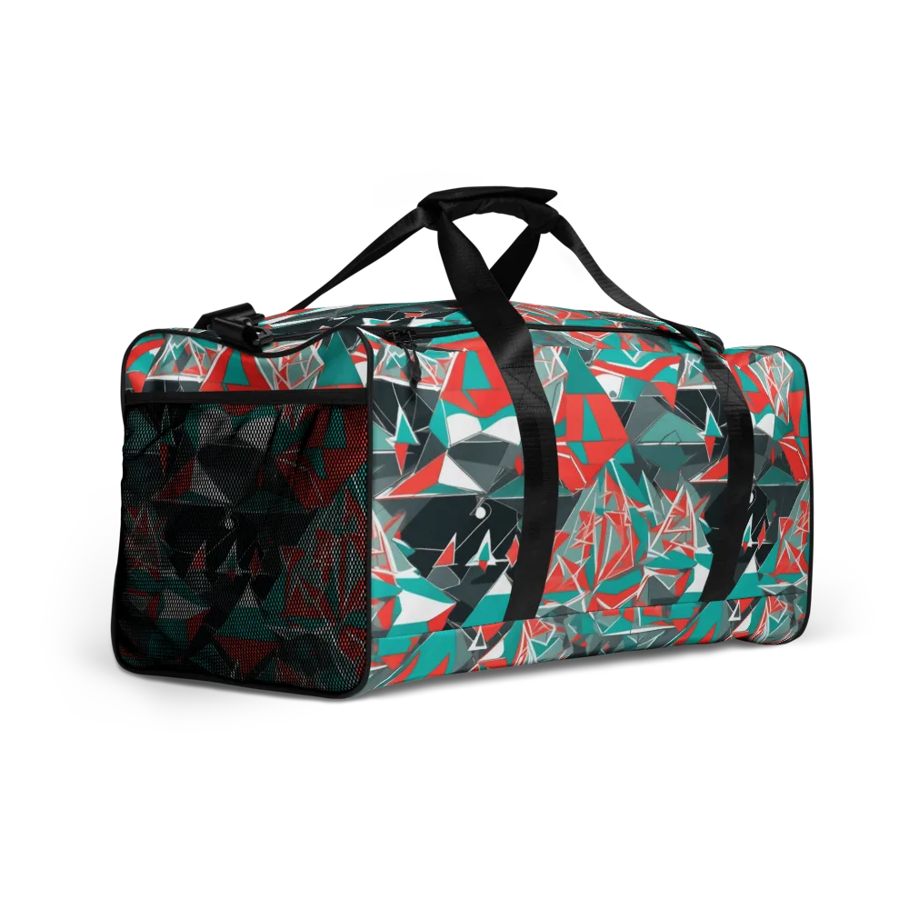 Coral Geometry on Duffle Bag — Right Front