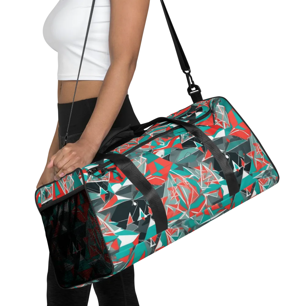 Coral Geometry on Duffle Bag — Front