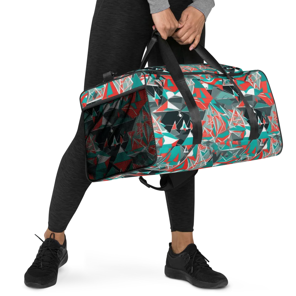 Coral Geometry on Duffle Bag — Right Front