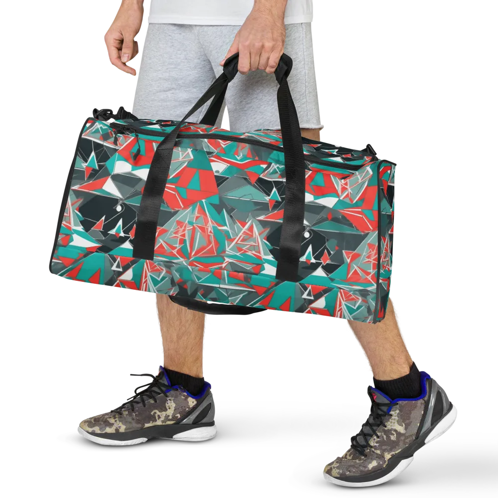 Coral Geometry on Duffle Bag — Front