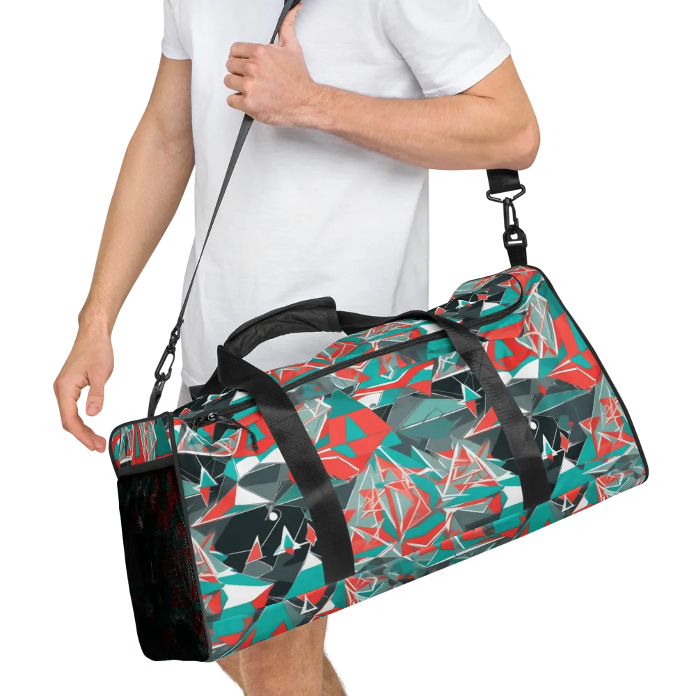 Coral Geometry on Duffle Bag — Right Front