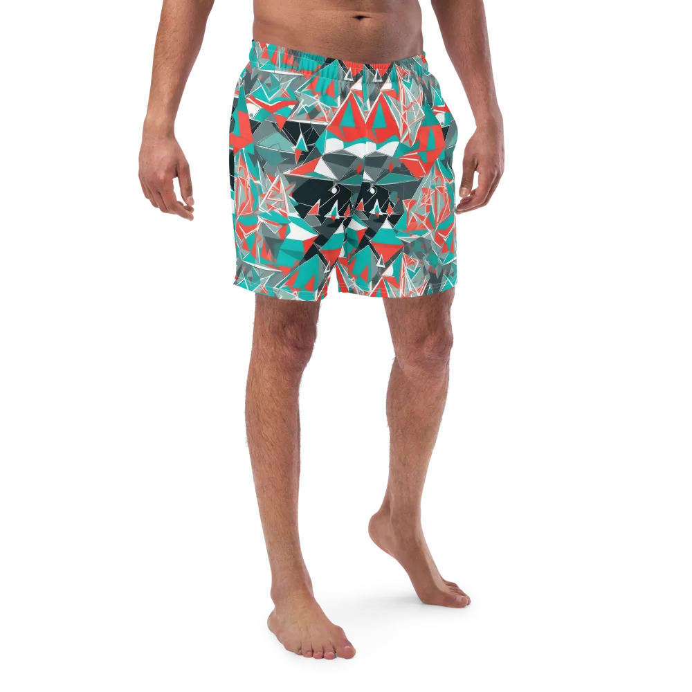 Coral Geometry on Swim Trunks — Front
