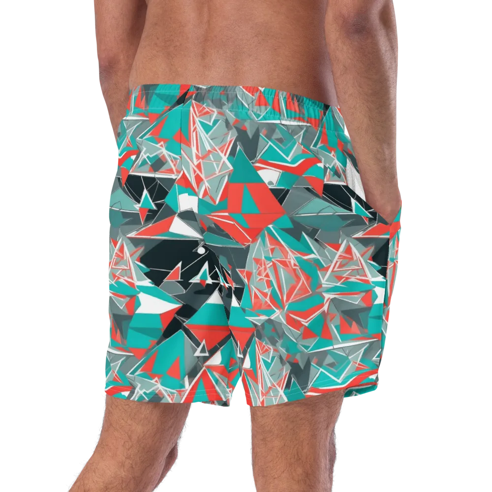 Coral Geometry on Swim Trunks — Right Back