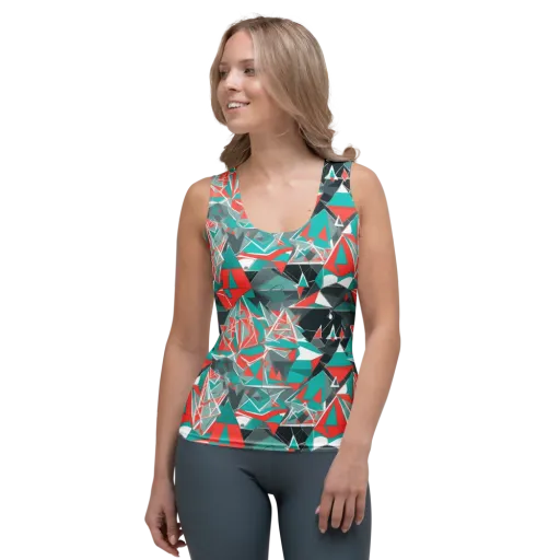 Coral Geometry on Women's Tank Top