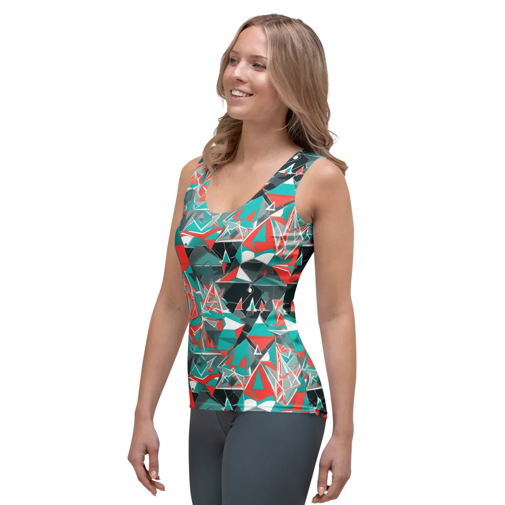 Coral Geometry on Women's Tank Top — Left Front