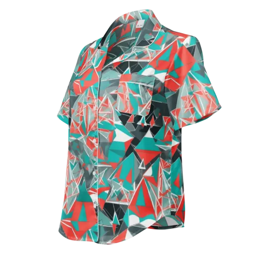 Coral Geometry on a Women's Short Sleeve Pajama Top