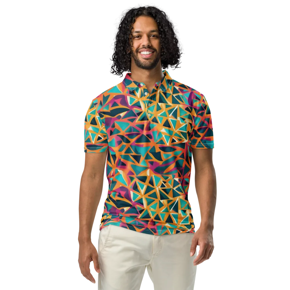 Magma Matrix on Men's Slim Fit Polo Shirt — Front