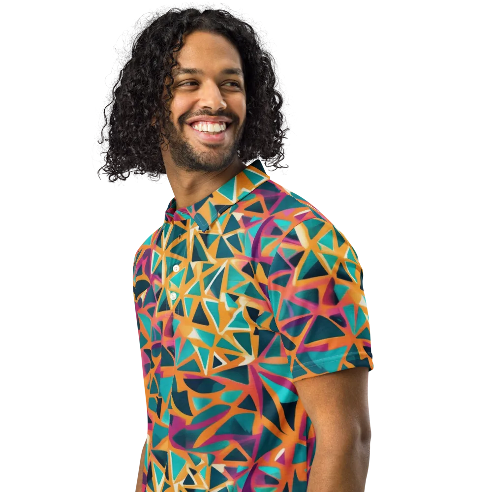 Magma Matrix on Men's Slim Fit Polo Shirt — Left Front