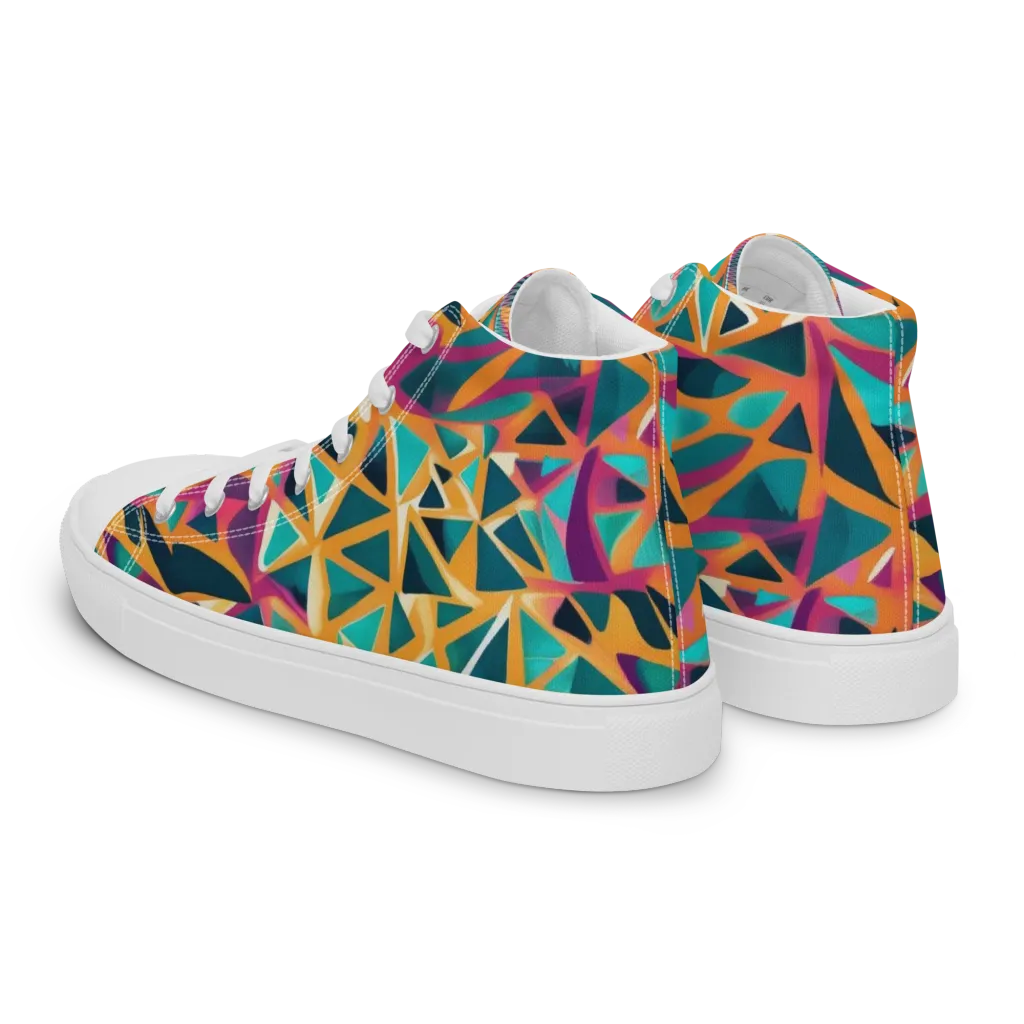 Magma Matrix on Men's High Top Canvas Shoes — Left Back