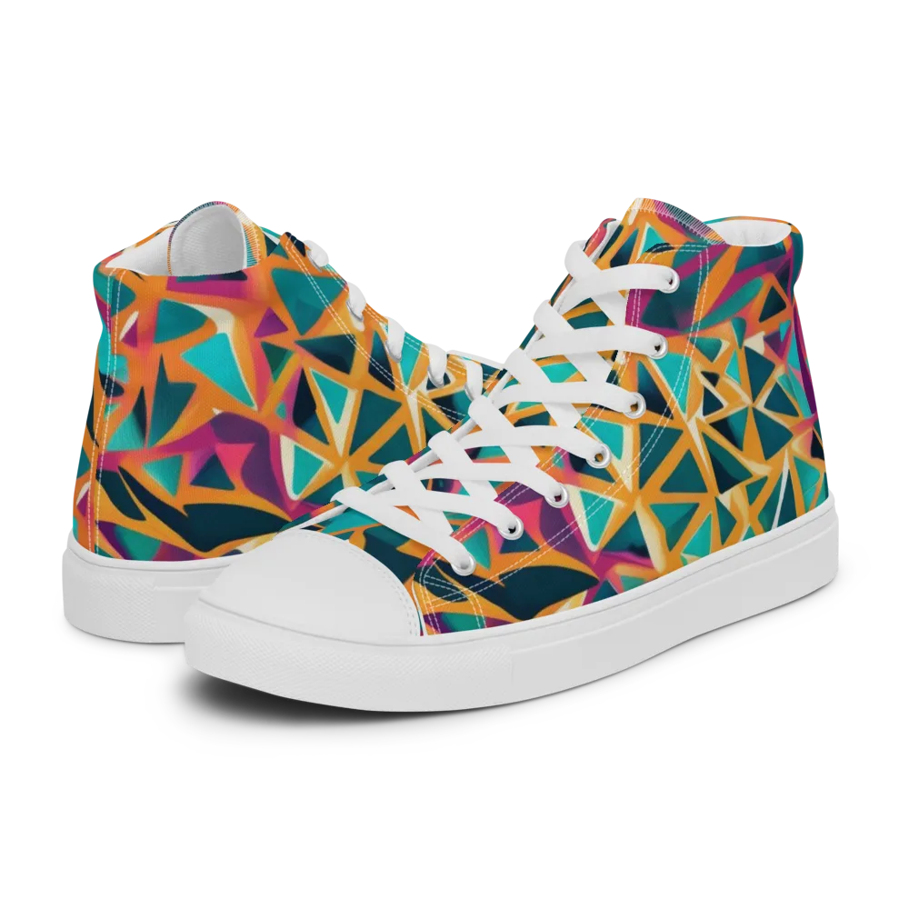 Magma Matrix on Men's High Top Canvas Shoes — Left