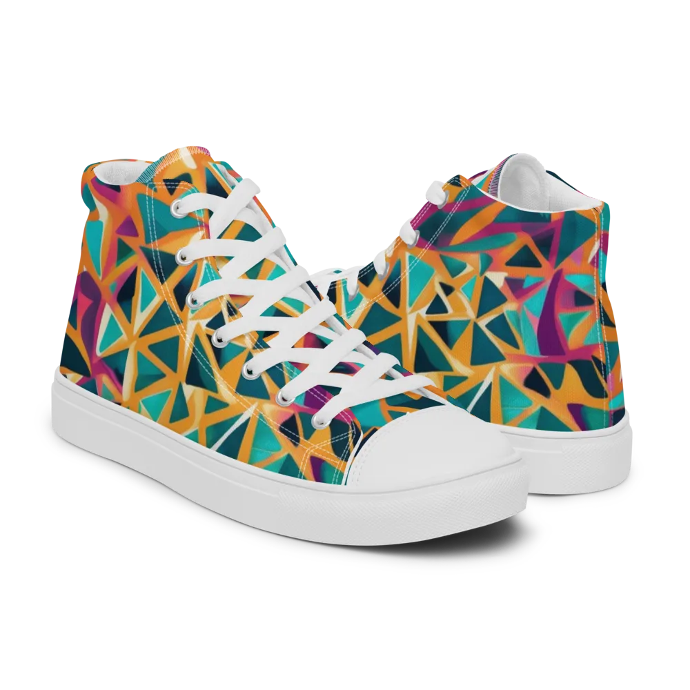 Magma Matrix on Men's High Top Canvas Shoes — Right
