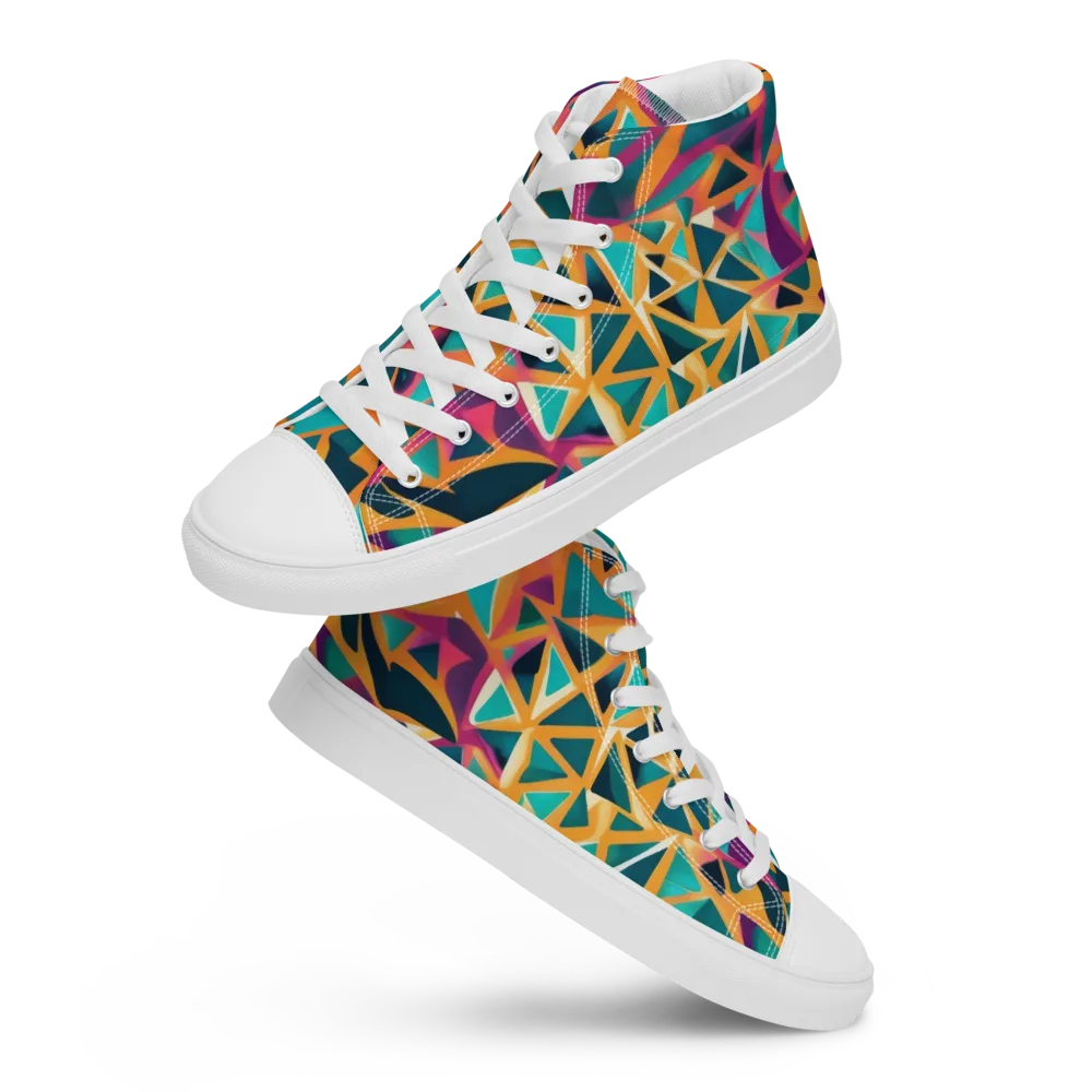 Magma Matrix on Men's High Top Canvas Shoes — Front