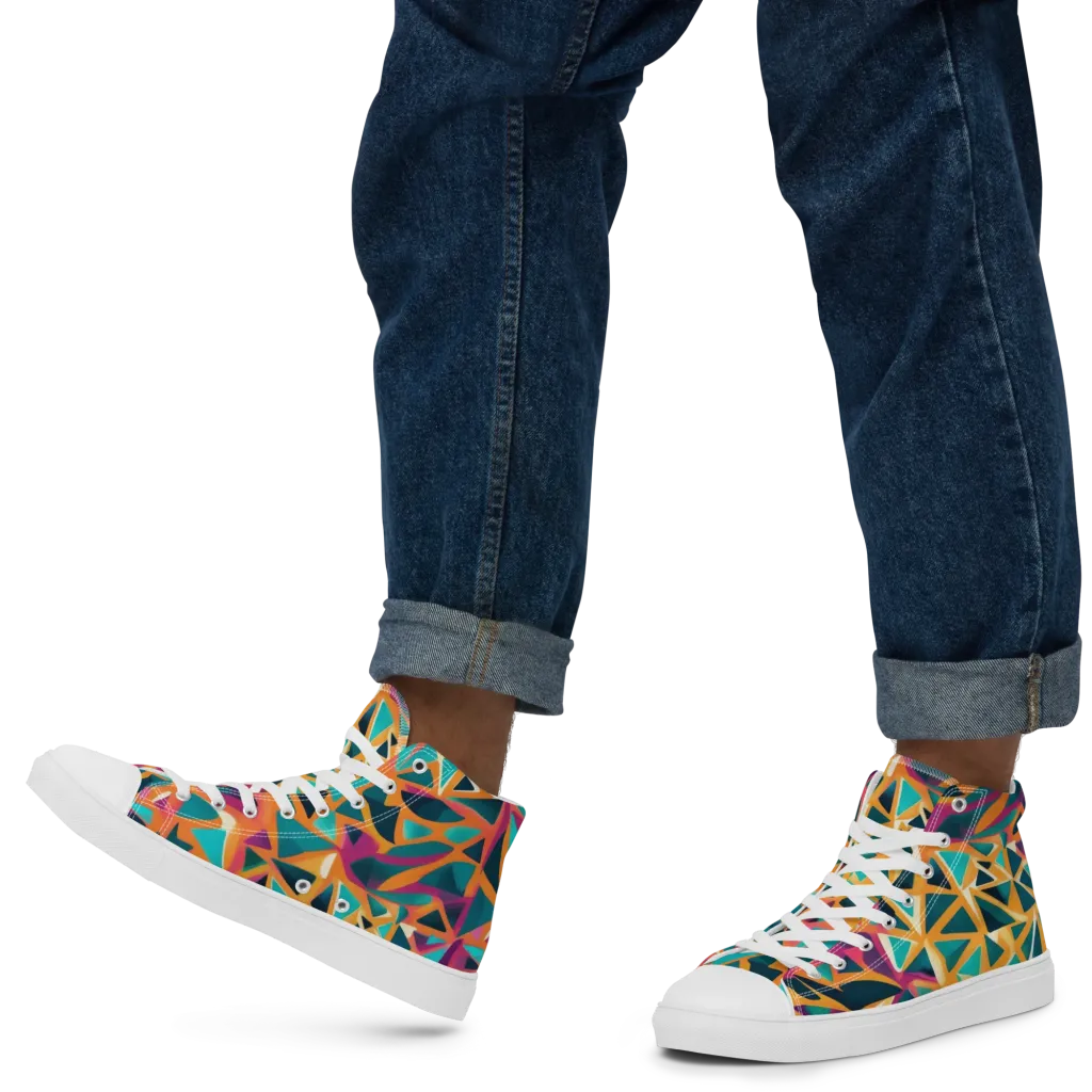Magma Matrix on Men's High Top Canvas Shoes — Left